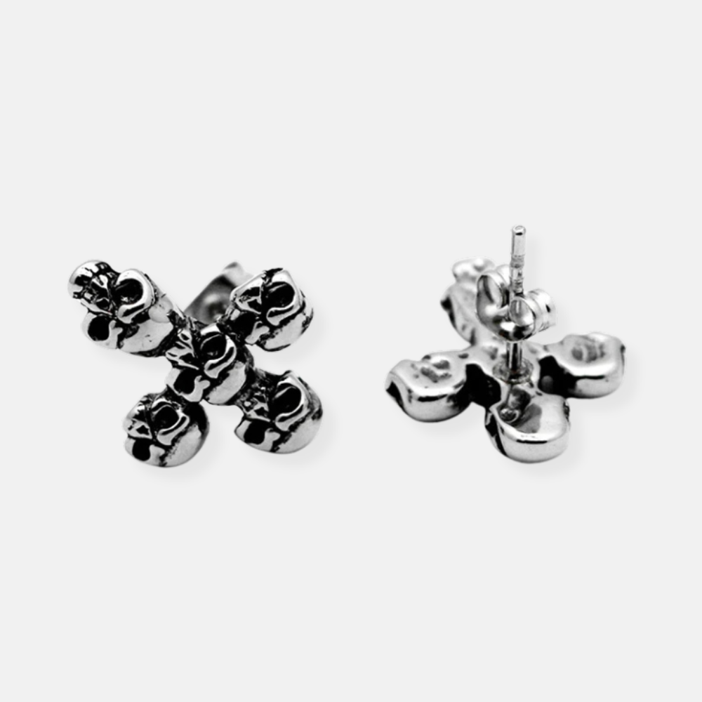 Skull Cross Stud Earrings