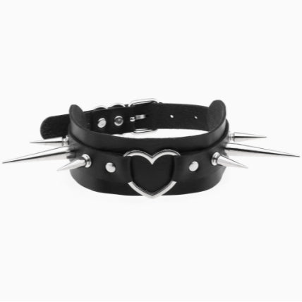 Spiked Heart Choker